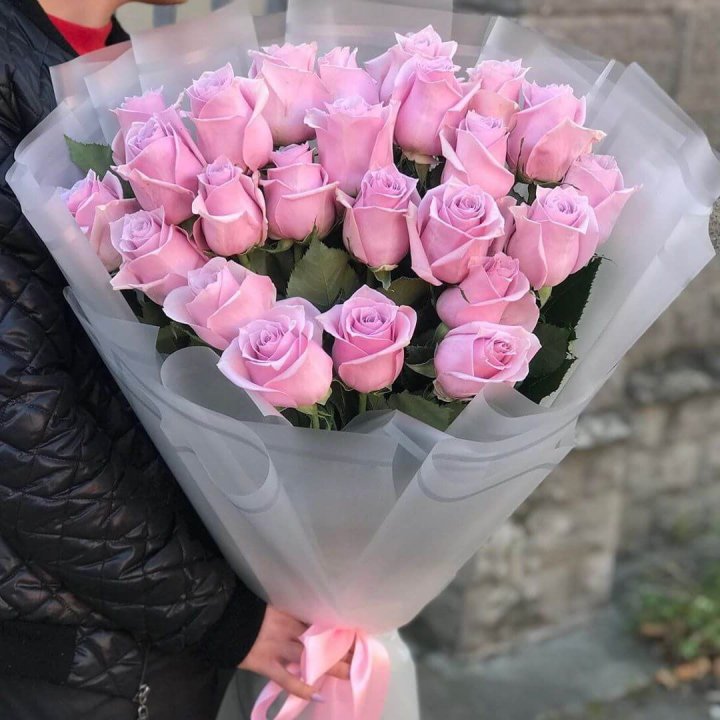 25 высоких розовых роз в Стамбуле